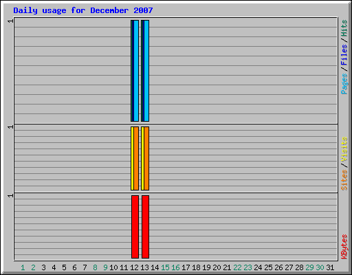 Daily usage for December 2007