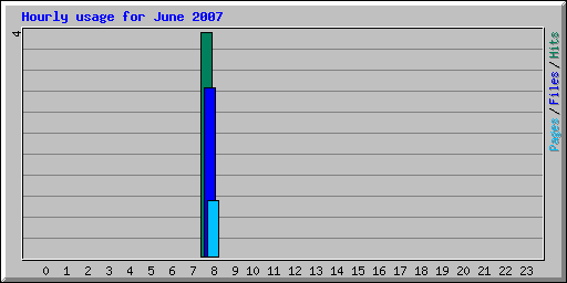 Hourly usage for June 2007