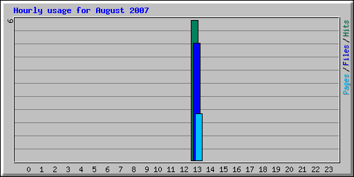 Hourly usage for August 2007