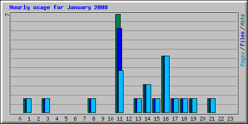 Hourly usage for January 2008